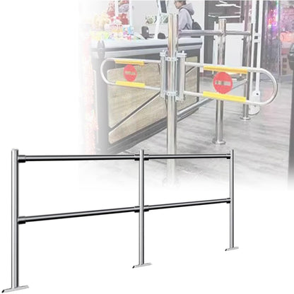JIIPOREGJ Stainless Steel Supermarket Cashier Counter Safety Gatespring-Loaded Automatic Swing Door for Librarysmall 1-Way Pedestrian Access.Silver-200X100Cmx6.3Cm
