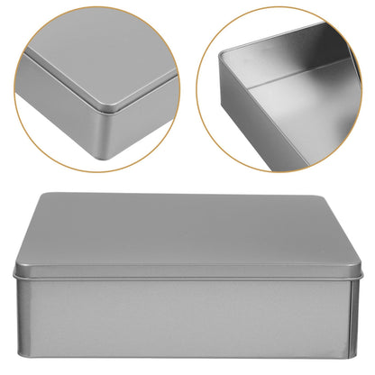 ABOOFAN Square Tinplate Storage Box 7.87X7.87X2.16In Decorative Reusable Candy Cookie Tin for Party Favors Festival Organizing