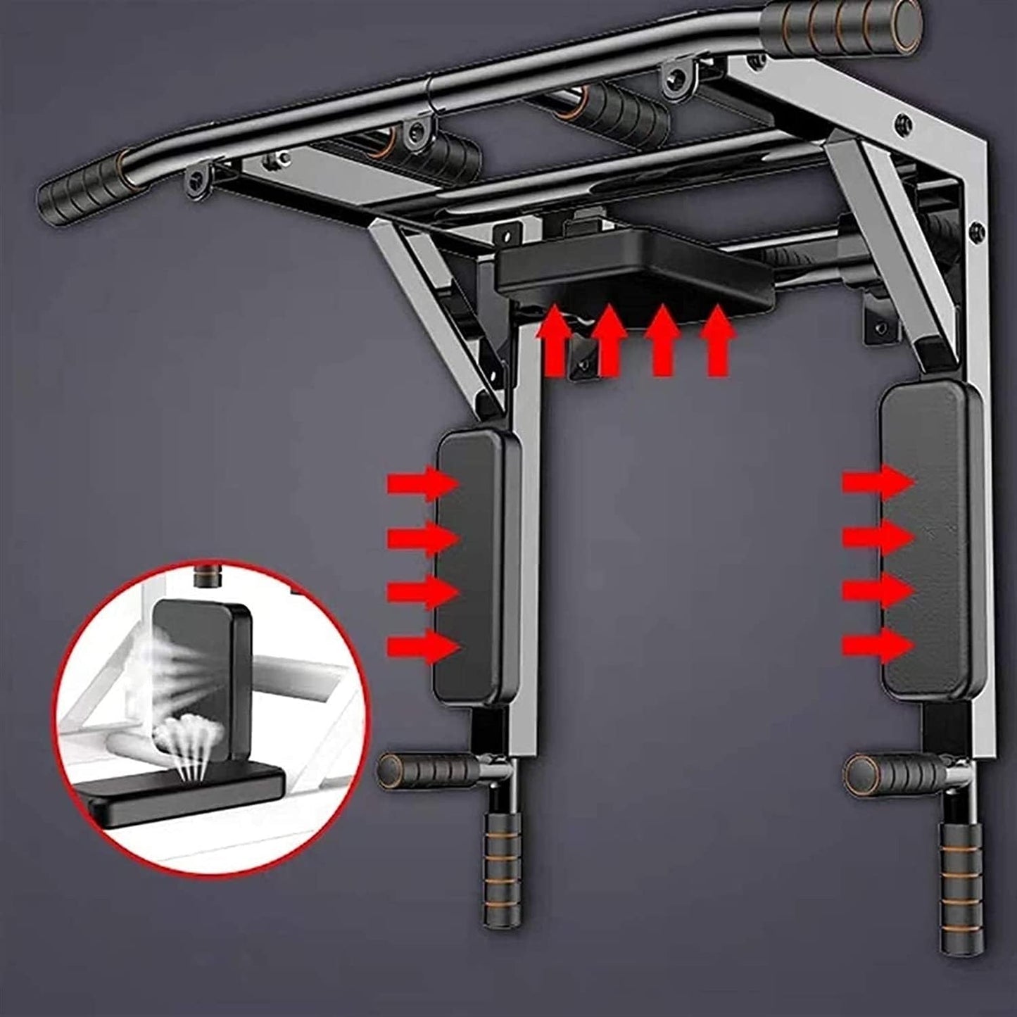 JDXQBLD Pull Up Bar, 2 in 1 Chin Up Bar with Multi-Grip, Multifunctional Dip Station, Fitness Training Equipment for Home Gym Workout, Max Load 500kg