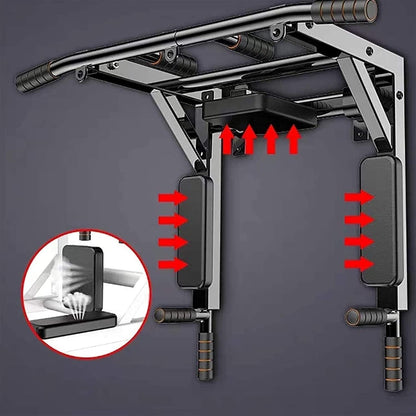 JDXQBLD Pull Up Bar, 2 in 1 Chin Up Bar with Multi-Grip, Multifunctional Dip Station, Fitness Training Equipment for Home Gym Workout, Max Load 500kg
