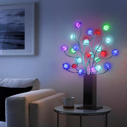 16 Valentine's Day Gift Rose Tree Lamp Color-Changing, Table Tree Light with Remote, Girls Gift for Mom Flower Lamp