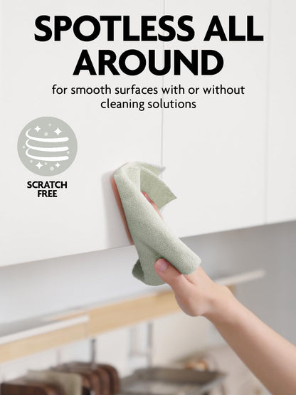 Fantasticlean Tear Away Dish Cloth - 40 Sheets - 10'' by 10'', Reusable Washable Kitchen Towel Rolls, Super Absorbent and Thick Microfiber Cleaning Cloths (2 Rolls of Beige and MossGreen)