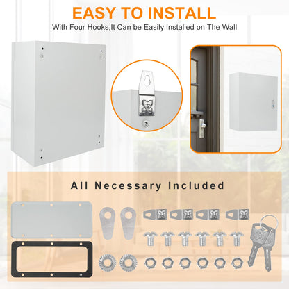 Cold Rolled Steel Electrical Box 23.6'' x 20'' x 8'' Indoor/Outdoor Thick Electrical Enclosure Box with Mounting Plate IP66 Weatherproof Anti-Rust and Anti-Corrosion (23.6'' x 20'' x 8'')