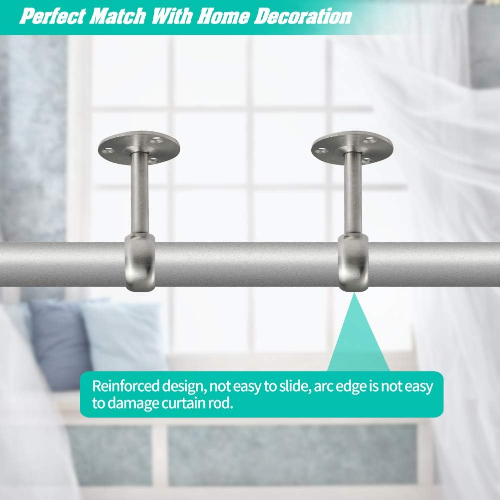 Creatyi Heavy Duty Closet Rod Brackets, Ceiling-Mount Brackets for 1 1/4 Inch Rod (4 PCS, Silver)