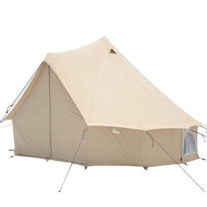 WHITEDUCK Regatta Canvas Bell Tent - w/StoveJack, Waterproof, 4 Season Luxury Camping and Glamping Yurt Tent Outdoor (16.5' (5M), Water Repellent, Sandstone Beige)