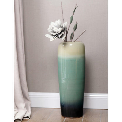 SGeneE Large Floor Vase, 27" Tall Flower Vase, Ceramic Decorative Vase for Living Room Modern Home Decor Bedroom Office Décor (Green 24inch)