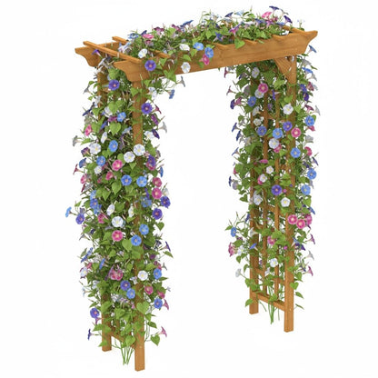 BIGTO Wooden Arbor 63" x 26" x 85", Wood Wedding Trellis for Plant Climbing, Outdoor Decor Pergola