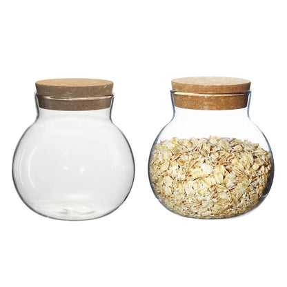 wangsdjy 17oz Glass Jars with Airtight Cork Lids,Wedding Candy Jar,Glass Storage Jars Great Ideal for Kitchen Storage, Tea, Biscuits, Cereals, Flour, Beans, Spices, Coffee Beans (2)