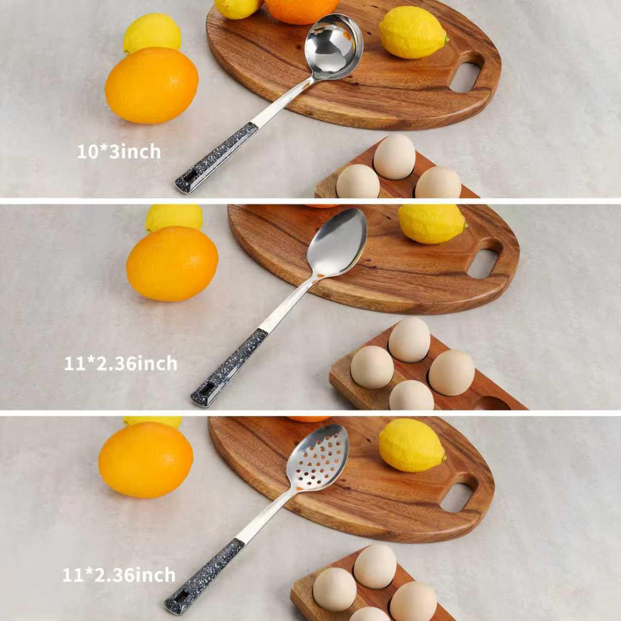 Stainless Steel Serving Spoons Set with Slotted Spoon, Serving Spoon and Perforated Spoons, soup ladle,kitchen cooking utensils set