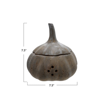 Creative Co-Op Stoneware Garlic Shaped Garlic/Onion Keeper, Matte White