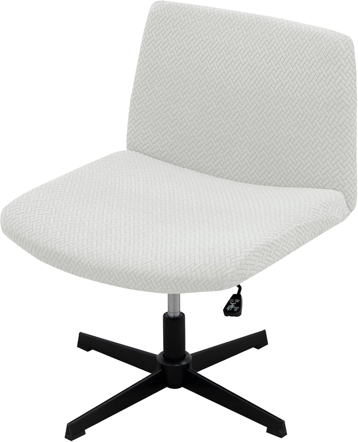 ele ELEOPTION Stretch Armless Chair Cover, White Weave Protector for Office Desk Chair, Home Furniture Slipcover