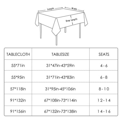 BALCONY & FALCON Extra-Large Table Cloth for 8ft Rectangle Tables – Waterproof & Crease-Proof Farmhouse Tablecloth for Banquet, Wedding, Baby Shower，Christmas Holiday Party (Olive, 91" x 156")