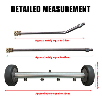 TRELVEX Pressure Washer Surface Cleaner 16'' Undercarriage Cleaner with 2 Pressure Washer ExWand Attachment Dual-Function Undercarriage Cleaner,5000 PSI