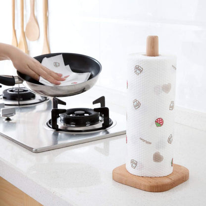 UHBGT Paper Towel Holder - Kitchen Paper Hanger Rack, Bathroom Towel Roll Stand Organizer for Countertop, Wooden Paper