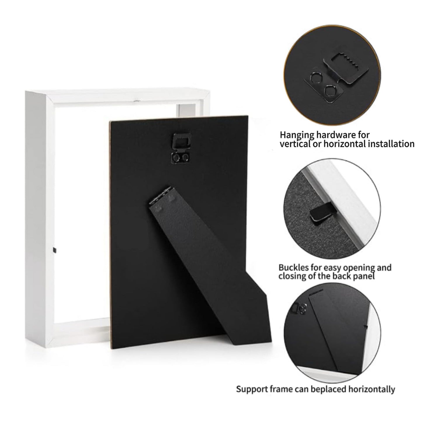 HD Glass Wooden Black Hollow Photo Frame, 4x6 Shadow Box for Flower Pressing, Seashell Display, Pet Memorial (10pcs)