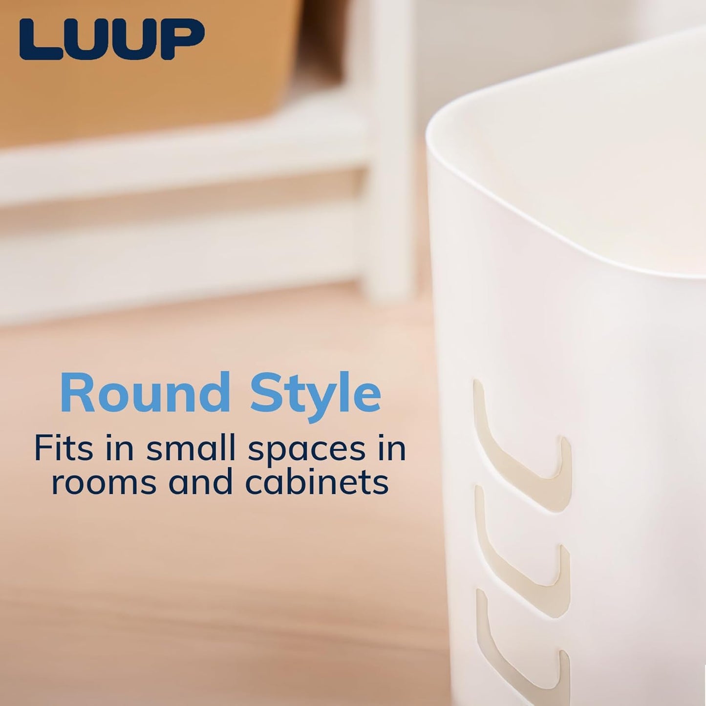 2pk, 2.5 STORi Luup Bathroom Wastebasket Secure Grocery Bags, Plastic Garbage Container for Vanity, Laundry Room