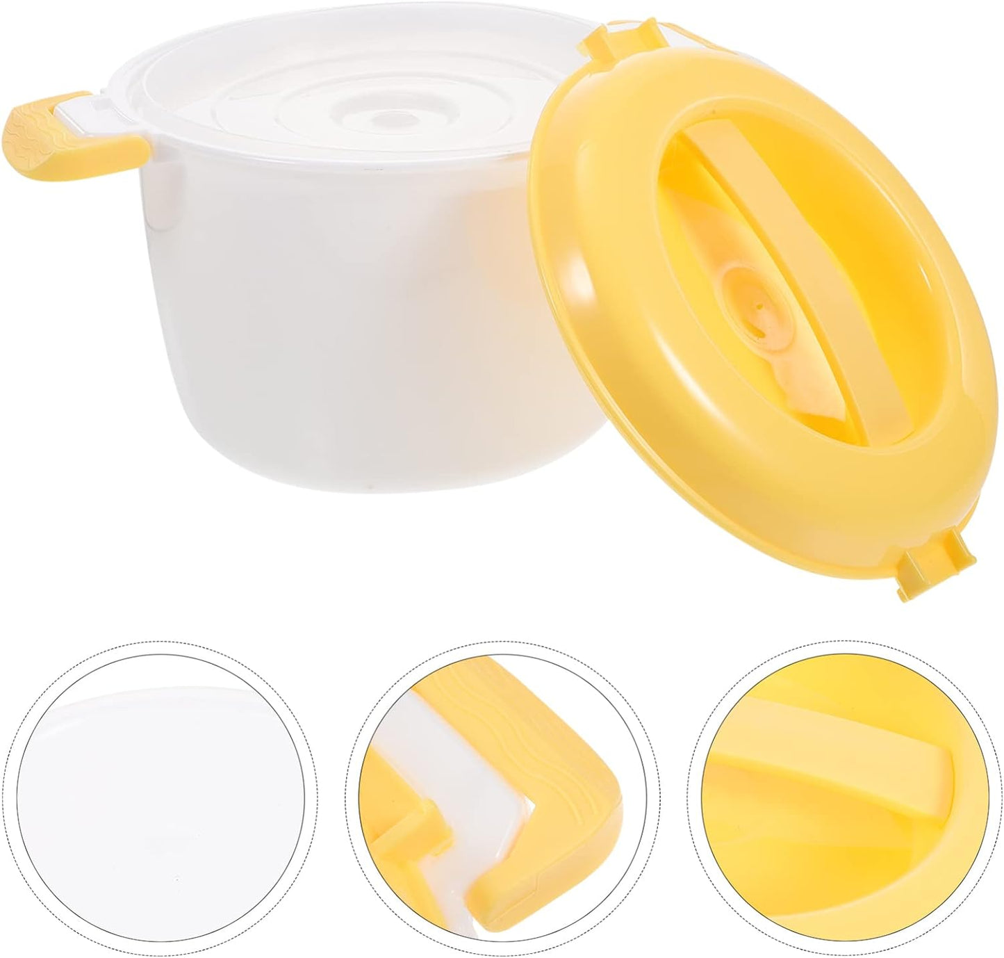 CALLARON Microwave Rice Cooker Steamer Bowl: Portable Food Steamer Pot for Pasta, Fish, Vegetables, Ramen Cookware