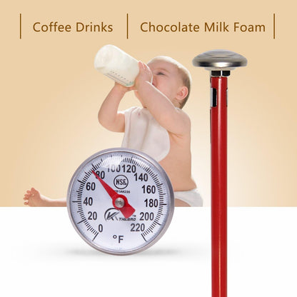 KT THERMO Instant Read 1-Inch Dial Thermometer (2-Pack), Best for Coffee Drinks, Chocolate Milk Foam
