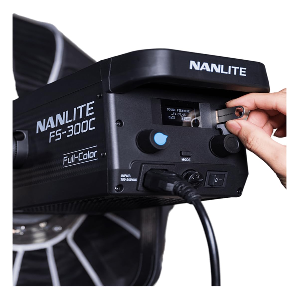 NANLITE FS-300C 300w RGB Studio Spotlight, 2700K-7500K, APP Control,Led Video Light Bowens Mount for Photography, Videography,Live Streamer,Content Creation