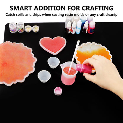 Gartful Oversize Silicone Mat for Crafts, 31.5 x 23.6 inches 1.2mm Thick Silicone Craft Pad for Jewelry Casting Resin Molds, Countertop Protector, Nonstick Placemat, Counter Table Mat, Black