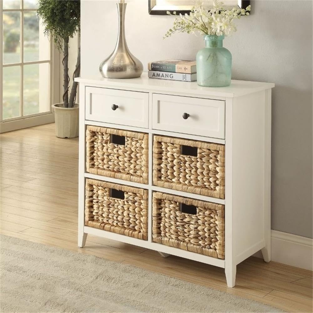 Acme Flavius Wooden 6 Drawers Accent Chest in White