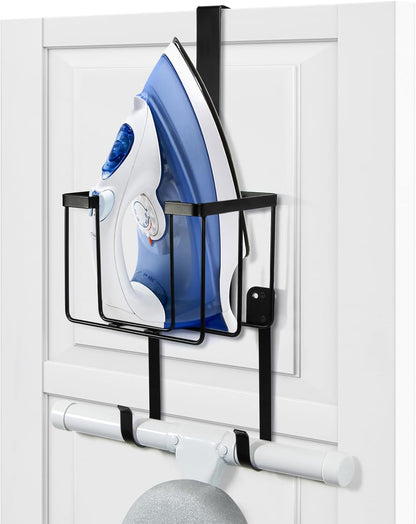 ORLESS Ironing Board Hanger - Over The Door/Wall Mount Storage Solution for Laundry Room, Black
