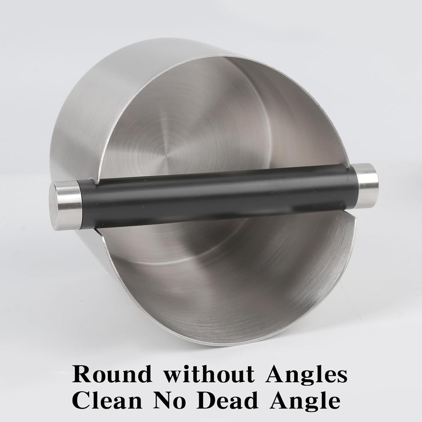 Stainless Steel Italian Espresso Tapping Box with Detachable Rod & Anti-Slip Rubber Base (Silver-S)