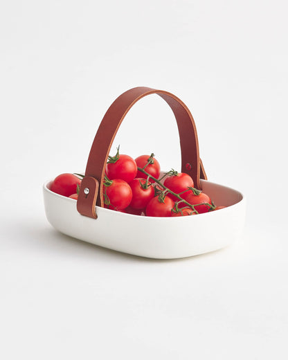 MARIMEKKO Koppa Oiva Serving Tray — Refine Your Kitchen Décor with Our Iconic White Stoneware — Stylish & Classic White Porcelain Serving Tray to Elevate Your Dining Experience (5 in x 8 in)