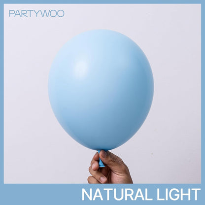 PartyWoo Light Blue Balloon Arch Kit - 120pcs in 18", 12", 10", 5" Sizes for Baby Shower & Birthday Decor