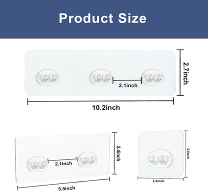12 Pcs Shower Caddy Adhesive Hooks Replacement Storage Shelf Basket Strips Hook/No Drilling Strong Adhesive