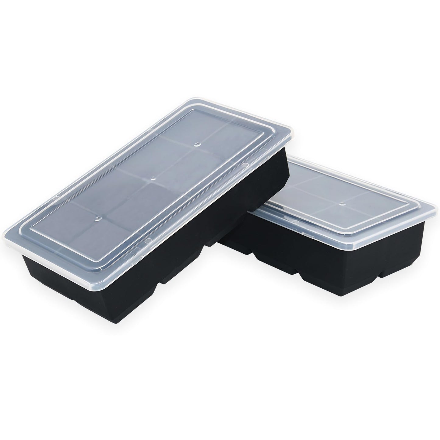 Bangp Large Ice Cube Tray for Whiskey,2 Pack Stackable Big Ice Cube Molds Make 16 Big Whiskey Ice Cubes,Easy Release Square Ice Cube Maker for Cocktails,Whiskey,Soups and Frozen Treats