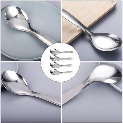 Hemoton 4Pcs Stainless Steel Rice Spoon Set, Non-Stick Rice Paddle, Cooking Spoon for Home Kitchen, Soup Spoons