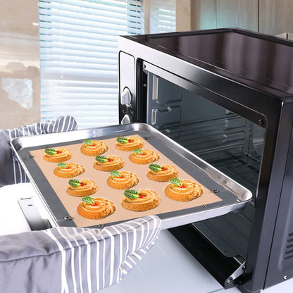 CANDeal 1 PC Silicone Fiber Baking Mat with Buckle, No Leak & Non Stick, Corners Snap Together to Form Leakproof Baking Tray, Oven Liner (12x8.2 inch(30x21cm))