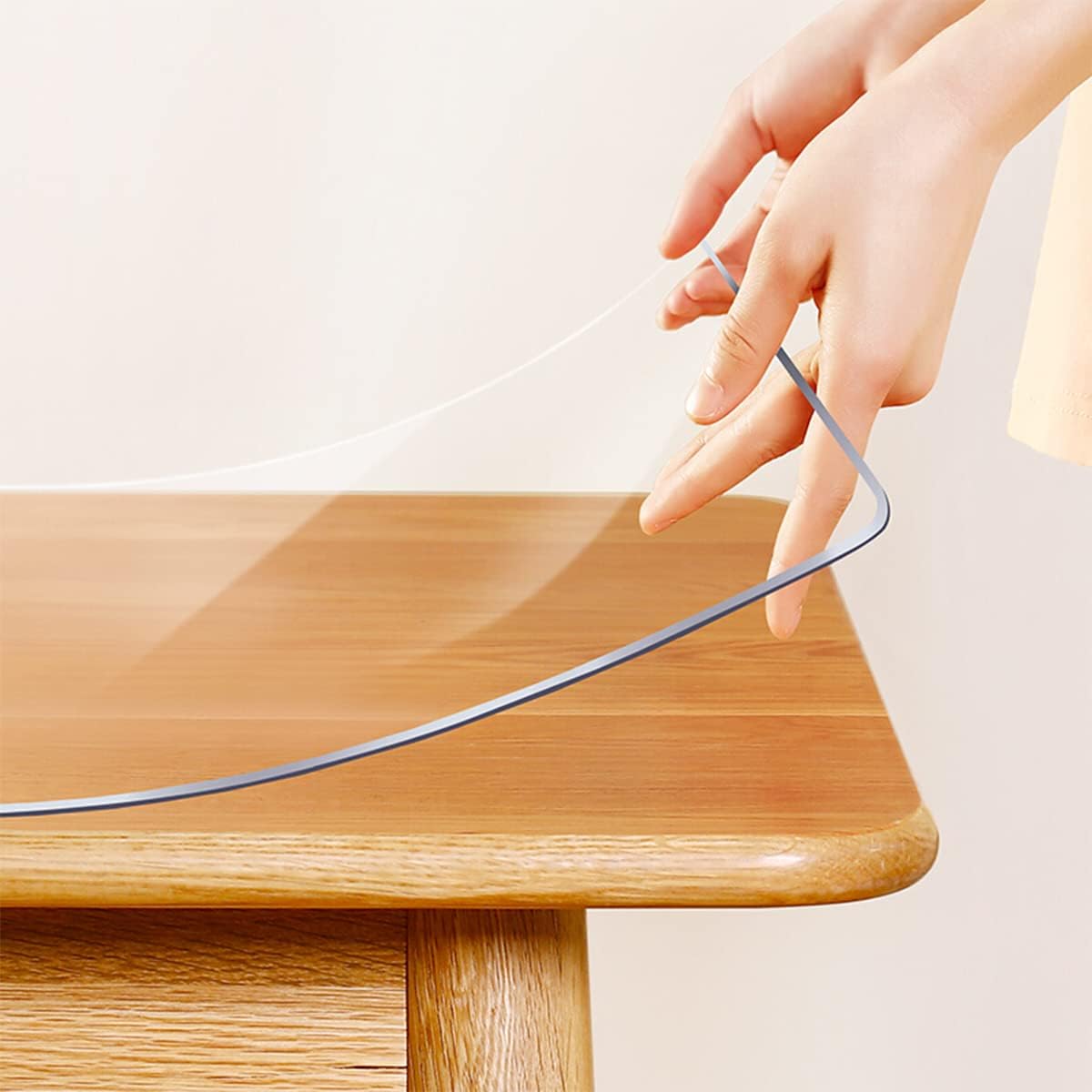 24X60 Inch 1.5mm Clear Vinyl Tablecloth PVC Table Protector Plastic Tablecloth Liner Cover Wipeable Easy Clean Heat
