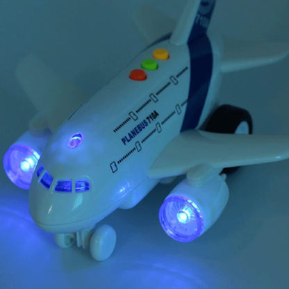 OCCAFY Airplane Toys for Toddlers,Friction Powered Toy Plane for Kids,1:200 Scale Aircraft with Flashing Lights and Sounds for Boys & Girls,Toy Vehicles