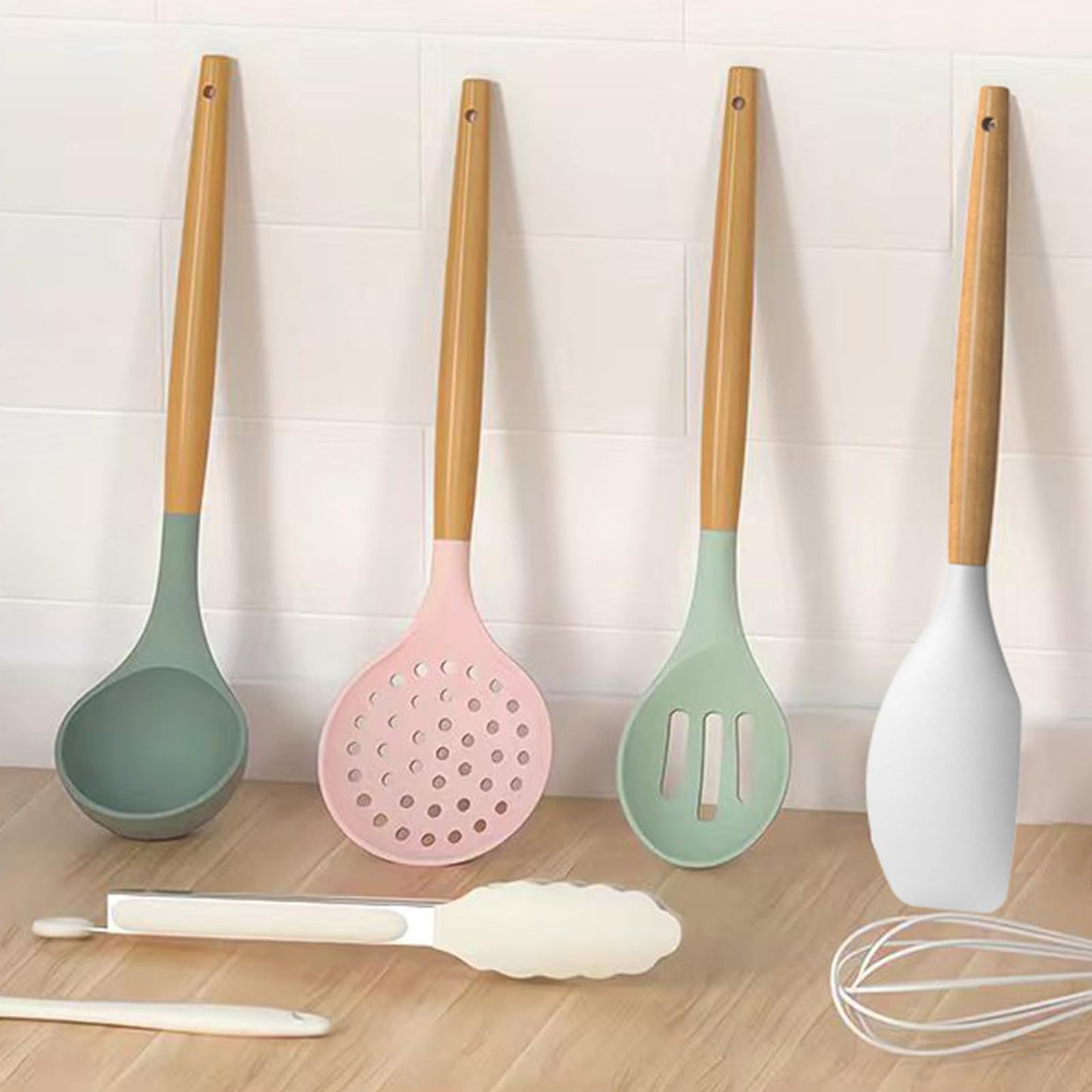 Silicone Cooking Utensils Kitchen Utensil Set - 446°F Heat Resistant Silicone Kitchen Utensils Set, Spatula,Turner Tongs, Spoon, Brush, Whisk,Kitchen Gadgets for Nonstick Cookware, BPA Free (Gray)