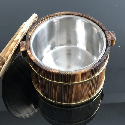 GANAZONO 1 Pc Cask Rice Cask wooden rice tub Sauna Bucket wooden steamer bowl Storage Bucket sushi kit tofu chinese practical barrel stainless steel heater Multifunction