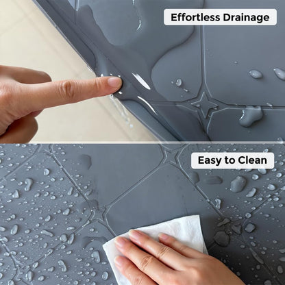 HDFAZHM Under Sink Mats for Kitchen : Waterproof 19" x 22" Under-Sink Organizers Sink Mat Protectors, Flexible Silicone Drip Tray Pet Food Mats Kitchen Bathroom Drawer Shelf and Cabinet Liner, Grey
