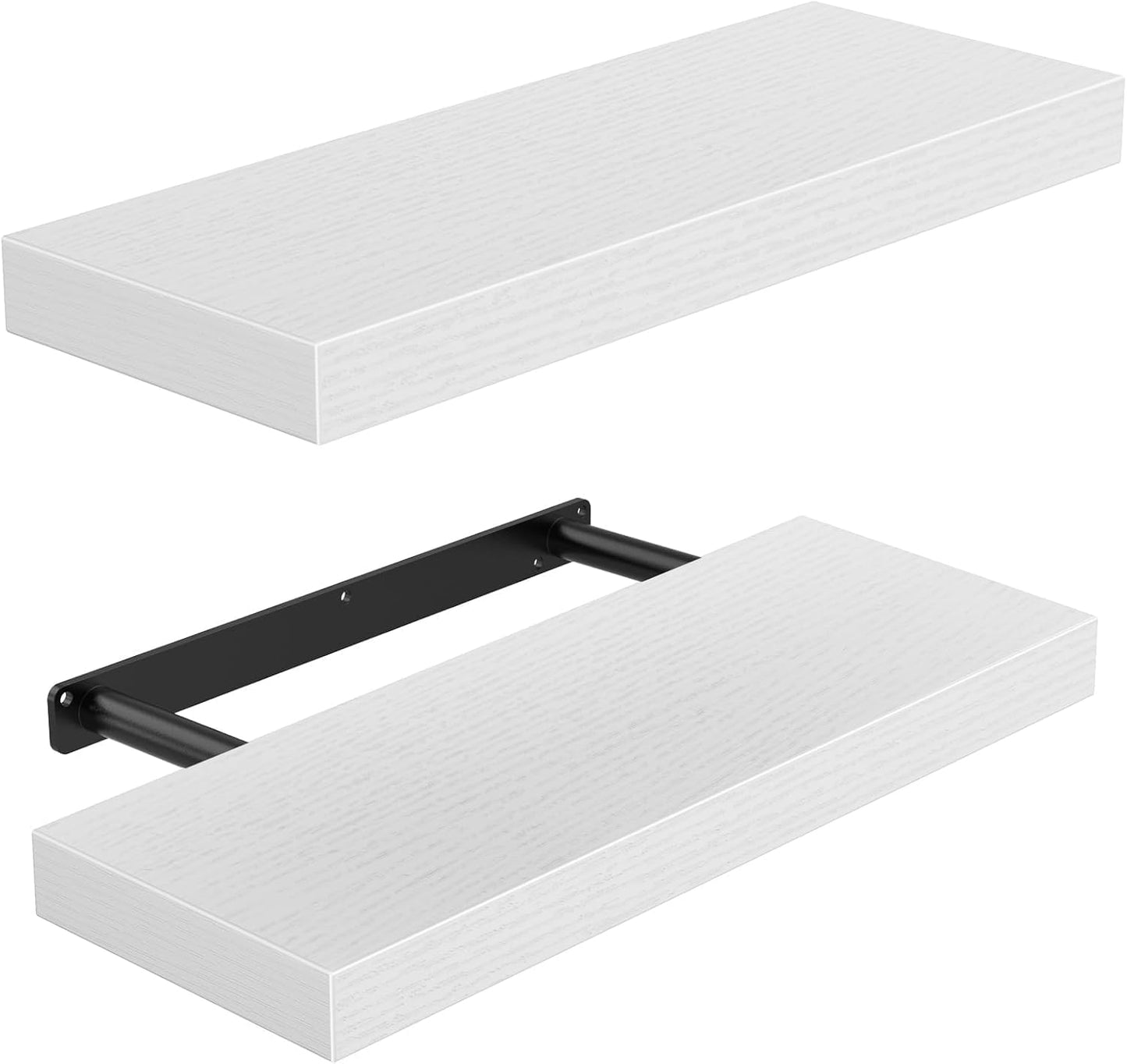15 7 Inch Set 2 AMADA HOMEFURNISHING Floating Shelves Wall Mounted, x Wall Shelves for Bathroom, Bedroom, Living Room