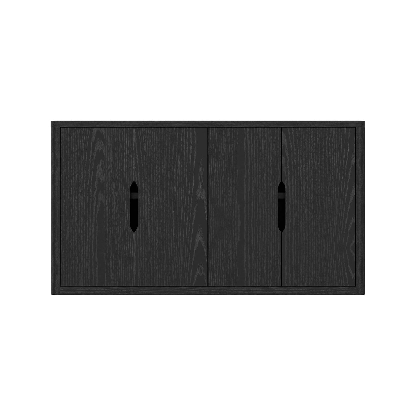 Manhattan Comfort Rivington Modern Sideboard Buffet Cabinet with Storage – 60" Media Console Table with Doors and 4 Adjustable Shelves for Dining Room, Living Room, or Entryway, Black