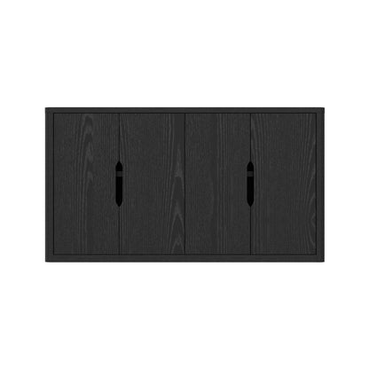 Manhattan Comfort Rivington Modern Sideboard Buffet Cabinet with Storage – 60" Media Console Table with Doors and 4 Adjustable Shelves for Dining Room, Living Room, or Entryway, Black