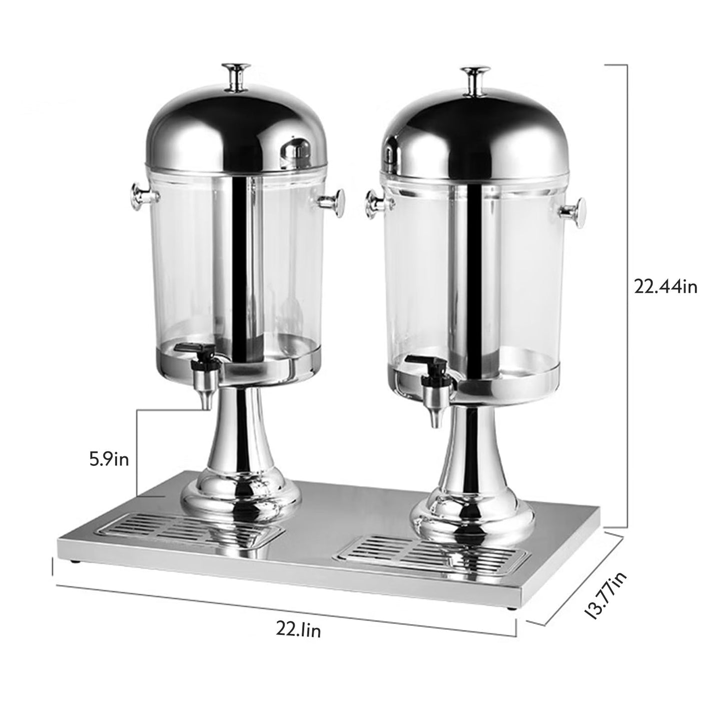 BAVNNRO 4.5 Gallon Drink Dispensers for Parties, Beverage Dispenser with Stand, Commercial Hot Cold Juice Dispenser with Ice Container and Stainless Steel Drip Trays for Beer, Water Lemonade