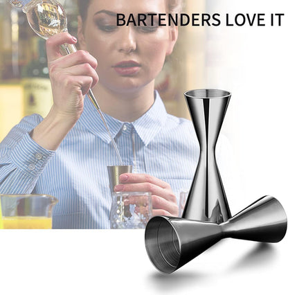 Double Cocktail Jigger with Measurements, 2 oz 1 oz Jigger for Bartending, 304 Stainless Steel Bar Tools