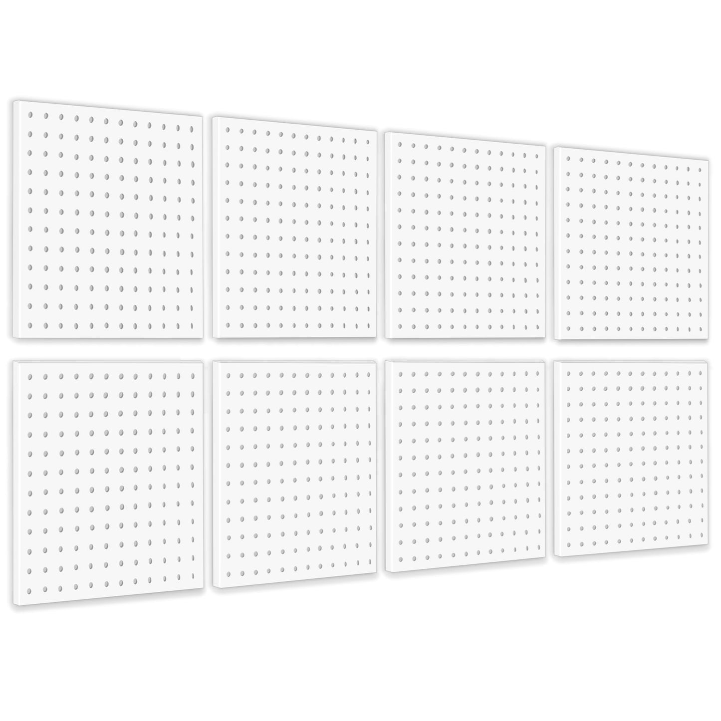 BELLO YON 8Pcs Pegboard, Peg Board, Metal Pegboard Wall Organizer Panels Accessories, Mount Display Pegboard Kits for Walls Garage Craft Room Office Workshop, Easy Installation (White)