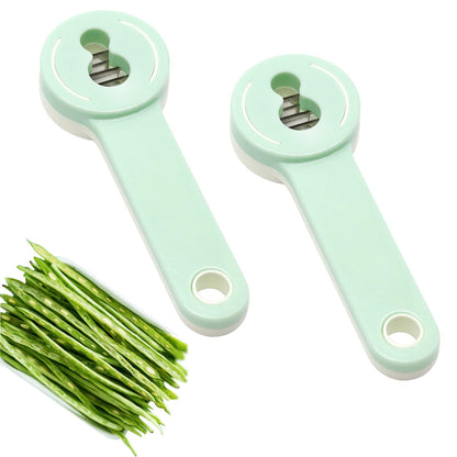 2Pcs Multifunction Bean Slicer, Stainless Steel Snow Bean Green Bean French Bean Cutter Long Bean Shredder Stringer Kitchen Tool