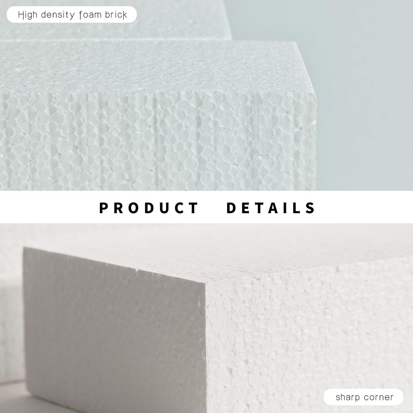 24 Pcs Craft Foam Blocks,4x4x2In Styrofoam Blocks,White Foam Bricks for School Projects Sculpting, Modeling, Floral Arrangements, Packing and DIY Crafts - Lightweight and Durable (4x4x2inch-24pcs)