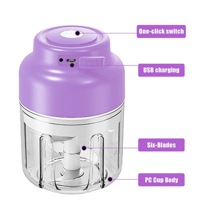 Electric Garlic Chopper, 320ML Portable Veggie Chopper, Rechargeable Vegetable Chopper,Garlic Grinder Masher Onion Chopper, Blender to Vegetable, for Ginger, Nuts,Chili, Fruit, Meat and Spices