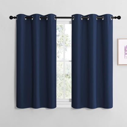NICETOWN Blackout Curtain Panels - Thermal Insulated Navy Drapes | 2 Panels, 29" x 20" for Bedroom