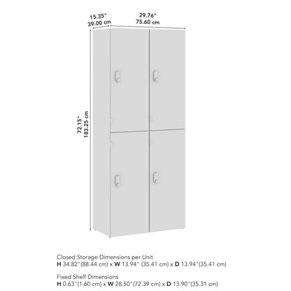 Bush Business Furniture Two Tier 4 Door Storage Lockers with Keypad Locks, Office Furniture, Assure Collection, White