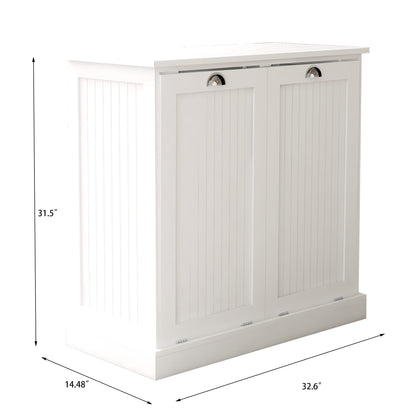 Gecheer Two-Compartment Tilt-Out Laundry Sorter Cabinet - Organized and Easy to Clean Storage Cabinet Organizer, Storage Unit Shelves, for Bathroom Living Room Dining Kitchen YJXW112049950